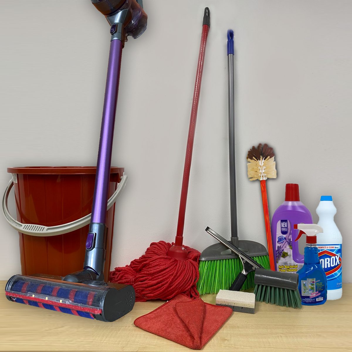 Professional cleaning tools and equipment lineup